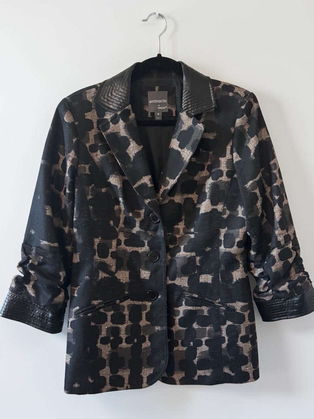 Anthracite by Muse Abstract Print Blazer Jacket Size 8